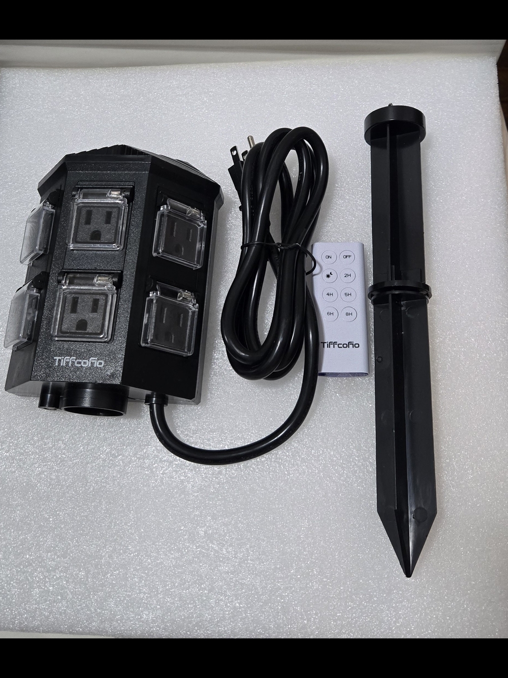 TiFFCOFiO Outdoor Power Stake Timer, 100FT Remote Control - Picture 2 of 10